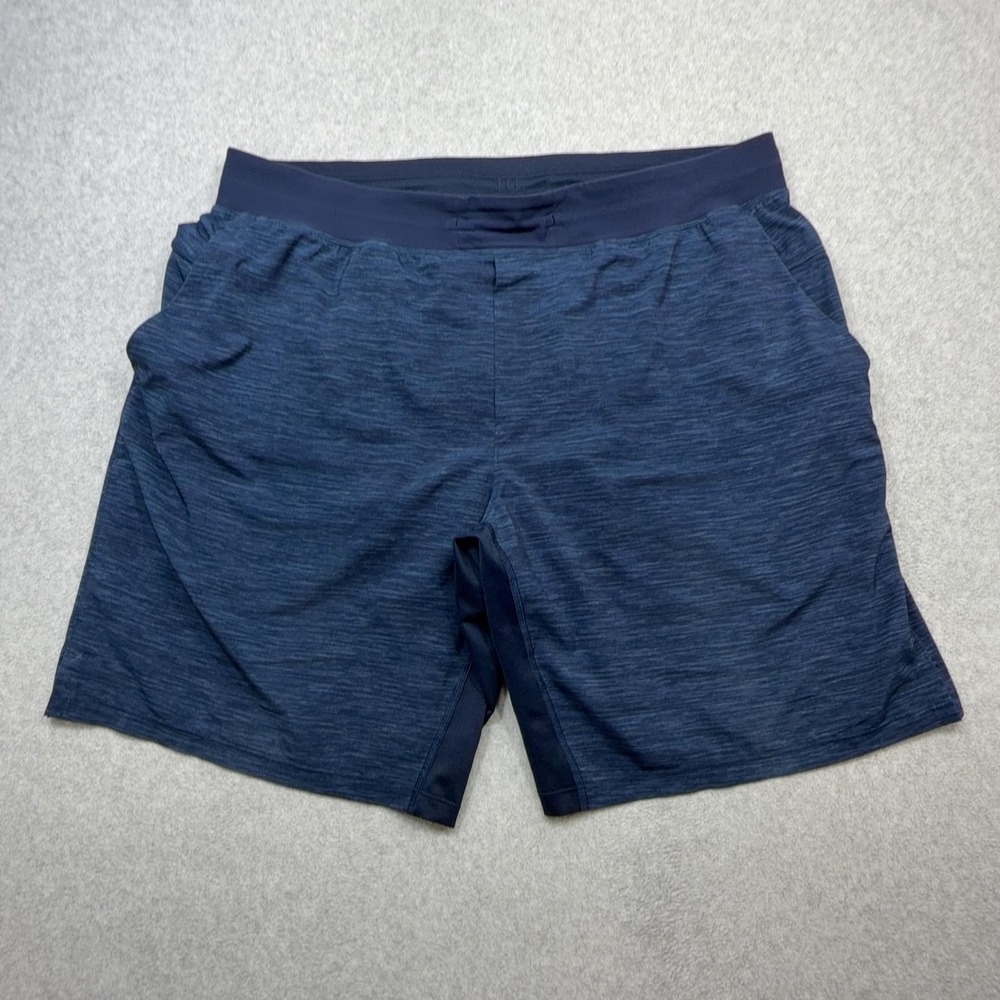Lululemon T.H.E. Shorts Mens XXL Blue Lined 9 Inch Athletic Running Gym Stretch